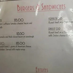 the menu