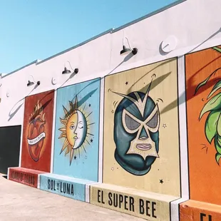 a mural on the side of a building