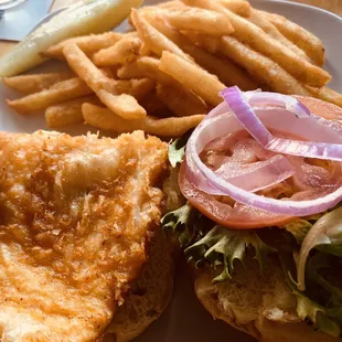 Fish sandwich, average.  Fries are excellent.