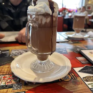 Hot chocolate with whipped cream.