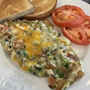 Vegetable omelette made with egg whites