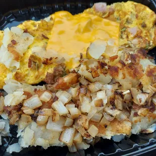 n omelet and hash browns