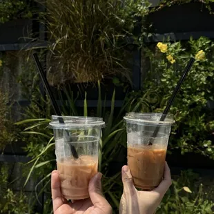 Ice chai $5.76 and an iced dirty chai $6.20