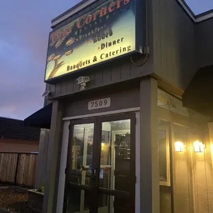 the front of a restaurant