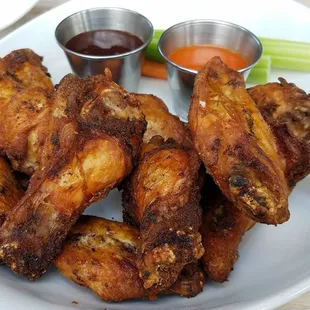 Great wings, with the sauces on the side.