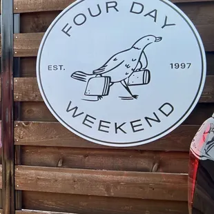 Sign in front of entrance (the BACK OF STAGE WEST)