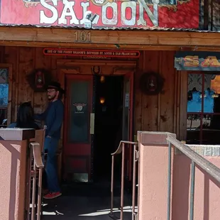 the entrance to the restaurant