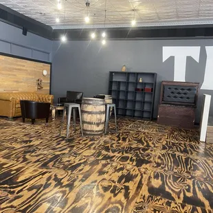 the interior of the tasting room