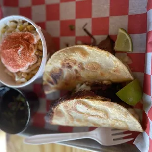 Brisket Tacos with Esquites.