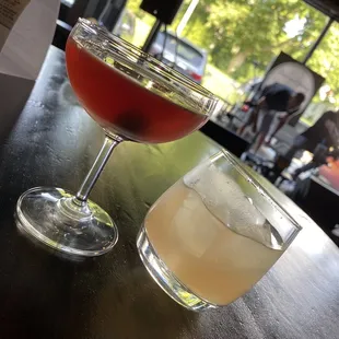 Manhattan and a Rhubarb Smash (unbelievable)