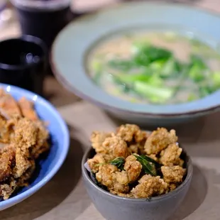 Taiwanese popcorn chicken noodle soup