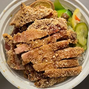 Taiwanese fried pork chop over rice