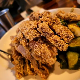 Fried Pork Chop Over Rice. Good mix. Pretty tasty