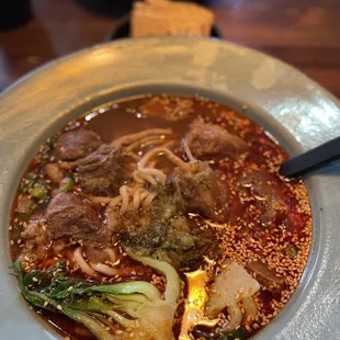 132. Spicy Beef &amp; Tendon Noodles Soup