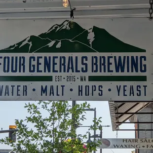 a sign for four generals brewing