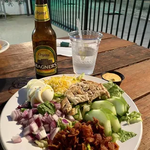 Cobb salad and cider