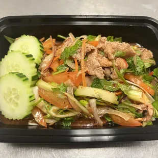 Sliced beef yum salad