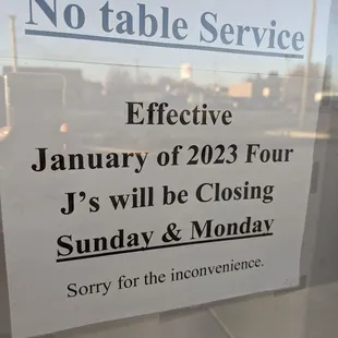 New hours