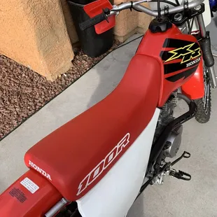a red and white motocross bike