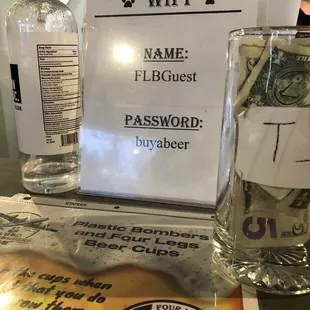 WIFI password.