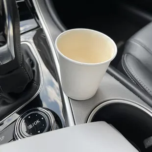 My tiny chai, the extra that was left when it was poured into the regular size cup.