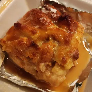 Peach bread pudding