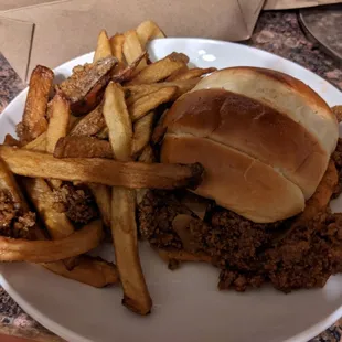 Sloppy joe and fries