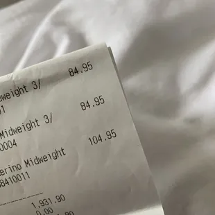 My receipt - and they wouldn&apos;t take new gloves in packaging back.