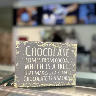 chocolate comes from cocoa which is a tree that makes it a plant chocolate is salad