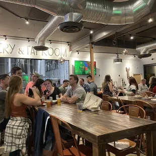 people sitting at tables