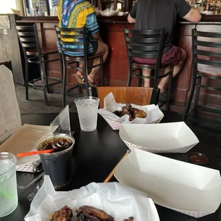 Jumbo wings.  The hubby was late but that didn&apos;t stop me from getting my wing on.