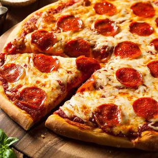 a pepperoni pizza