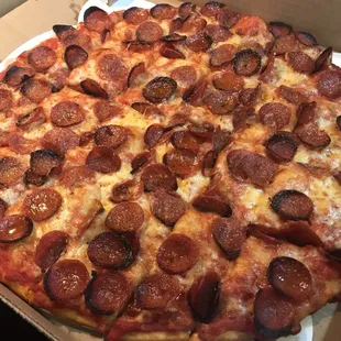 Large pepperoni pizza - yummy!