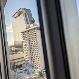 Circa Hotel, and the top of Binion's where the 4 Queens pool is located.