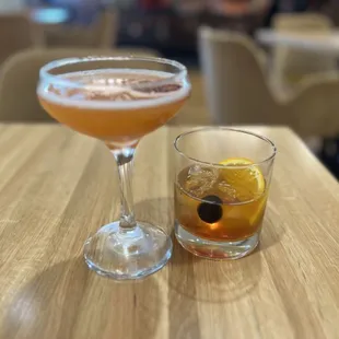 Two cocktails from their bar.