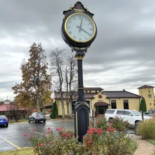 Nice clock in the parking lot