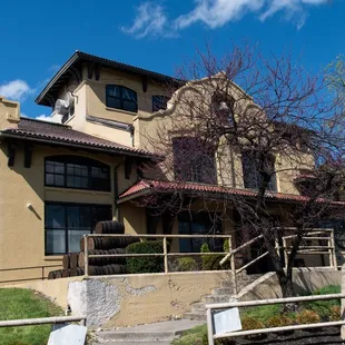 the front of the building