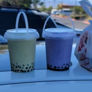 Taro and Matcha Slushie