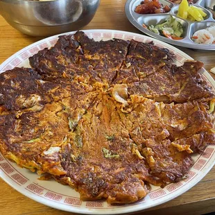 Kimchi Pancake was so tasty!!! Its about the size of a medium pizza so make sure to order with somebody to share!