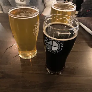 Latrobe lager and dark side of the pint