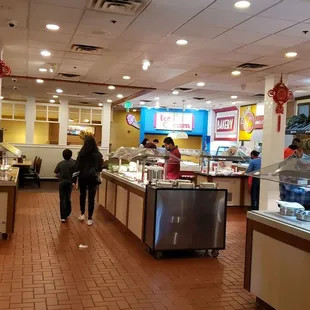 people eating at the buffet