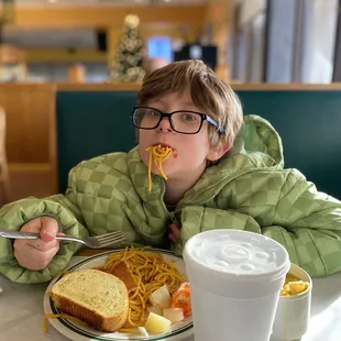 A little dude and his Lo Mein!