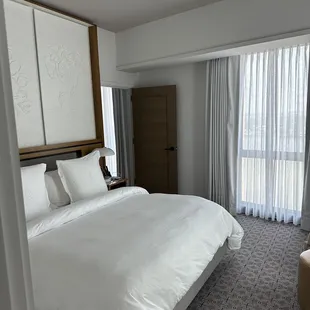 Bed was good but was so flimsy on the edges if you sat in it you'd slide off. The sofa in the suite was stained.