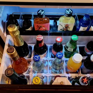 Drinks in fridge