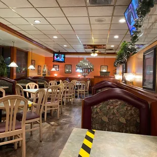 the inside of a restaurant