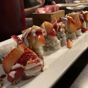 Happy birthday to mom! Strawberry rolls for dessert