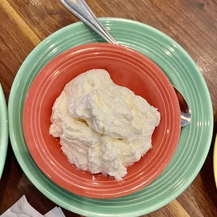 Side of homemade whipping cream