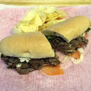 Cheesesteak Sandwich with Chips
