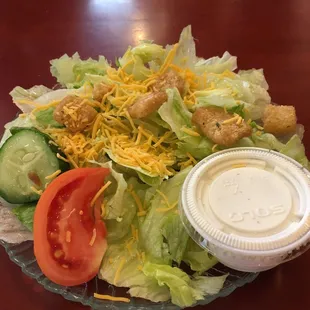 House salad. The croutons were huge!