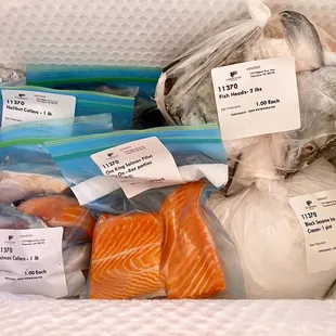 SO FRESH! Fish Heads, Humphry&apos;s Sesame Ice Cream, Sushi Grade King Salmon, Salmon+Halibut+Hamachi (hiding) Collars, Garlic (hiding) | $58.60